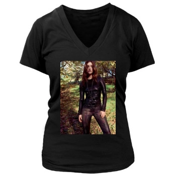 Barbara Palvin Women's Deep V-Neck TShirt