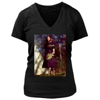 Barbara Palvin Women's Deep V-Neck TShirt