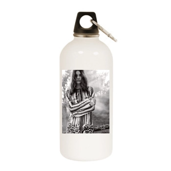 Barbara Palvin White Water Bottle With Carabiner