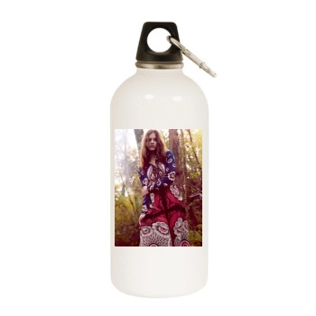 Barbara Palvin White Water Bottle With Carabiner