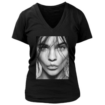 Barbara Palvin Women's Deep V-Neck TShirt