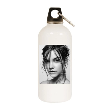 Barbara Palvin White Water Bottle With Carabiner