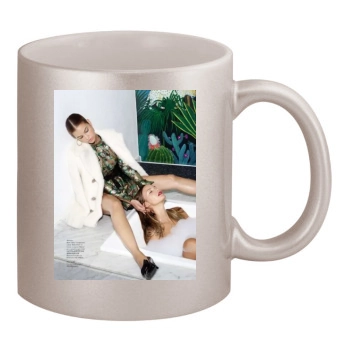 Barbara Palvin 11oz Metallic Silver Mug