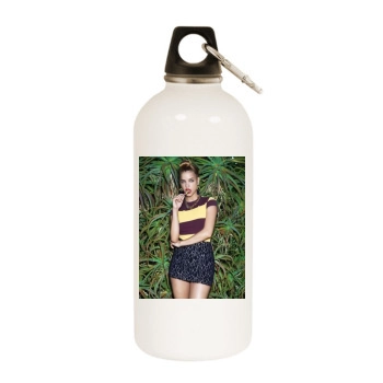 Barbara Palvin White Water Bottle With Carabiner