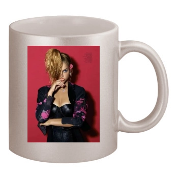 Barbara Palvin 11oz Metallic Silver Mug