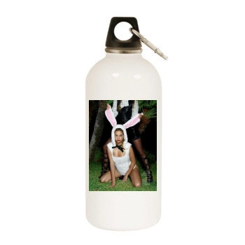 Barbara Palvin White Water Bottle With Carabiner