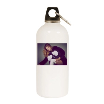 Barbara Palvin White Water Bottle With Carabiner