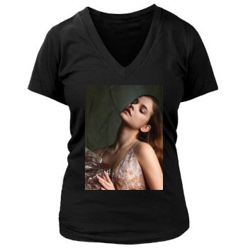 Barbara Palvin Women's Deep V-Neck TShirt