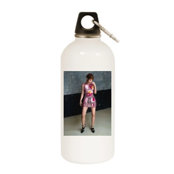 Barbara Palvin White Water Bottle With Carabiner