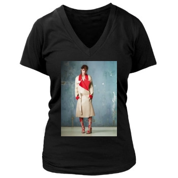 Barbara Palvin Women's Deep V-Neck TShirt