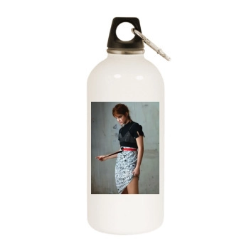 Barbara Palvin White Water Bottle With Carabiner