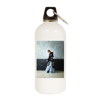 Barbara Palvin White Water Bottle With Carabiner