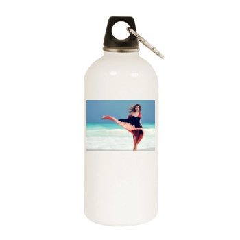 Barbara Palvin White Water Bottle With Carabiner