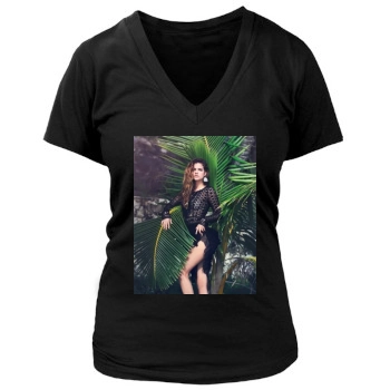 Barbara Palvin Women's Deep V-Neck TShirt