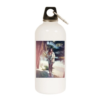 Barbara Palvin White Water Bottle With Carabiner