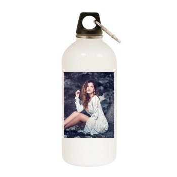 Barbara Palvin White Water Bottle With Carabiner