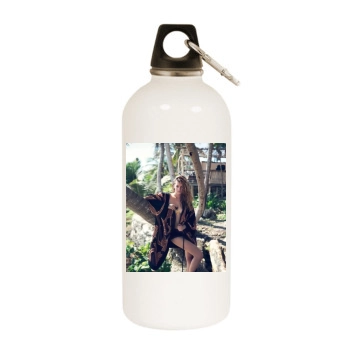 Barbara Palvin White Water Bottle With Carabiner