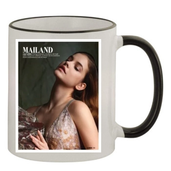 Barbara Palvin 11oz Colored Rim & Handle Mug