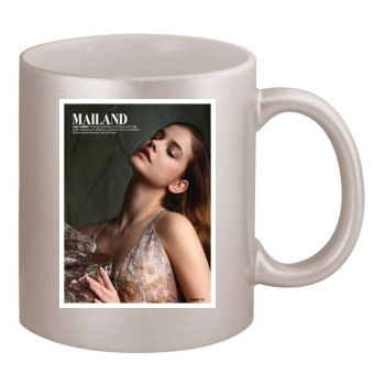 Barbara Palvin 11oz Metallic Silver Mug