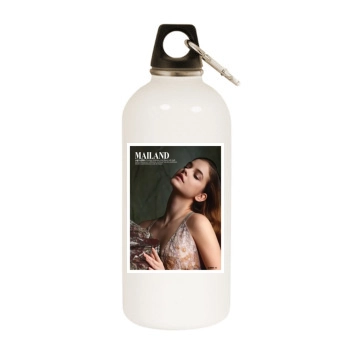 Barbara Palvin White Water Bottle With Carabiner