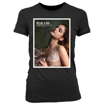 Barbara Palvin Women's Junior Cut Crewneck T-Shirt