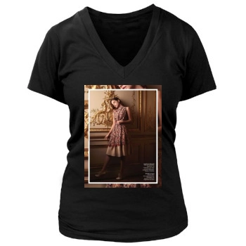 Barbara Palvin Women's Deep V-Neck TShirt