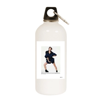 Barbara Palvin White Water Bottle With Carabiner