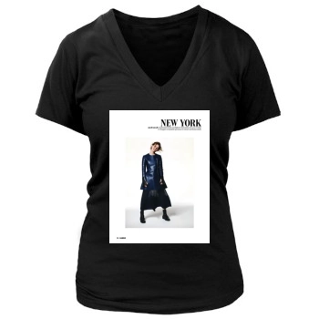 Barbara Palvin Women's Deep V-Neck TShirt