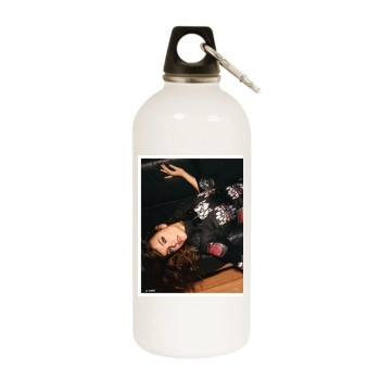 Barbara Palvin White Water Bottle With Carabiner