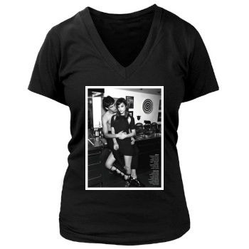 Barbara Palvin Women's Deep V-Neck TShirt