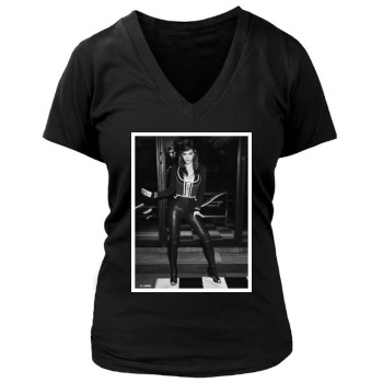 Barbara Palvin Women's Deep V-Neck TShirt