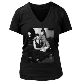 Barbara Palvin Women's Deep V-Neck TShirt