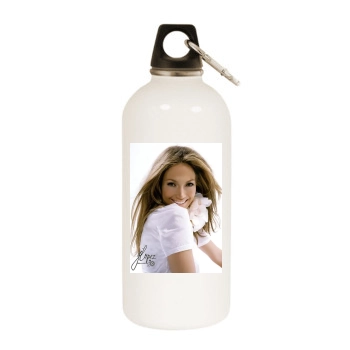 Jennifer Lopez White Water Bottle With Carabiner