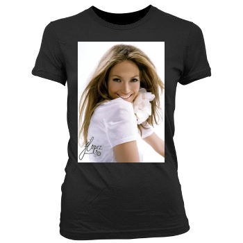 Jennifer Lopez Women's Junior Cut Crewneck T-Shirt