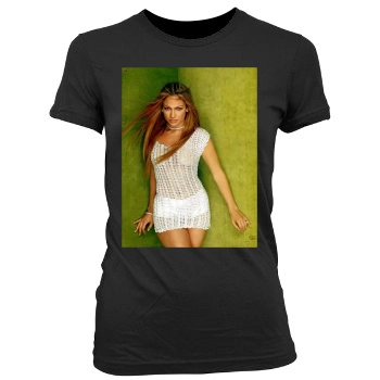 Jennifer Lopez Women's Junior Cut Crewneck T-Shirt