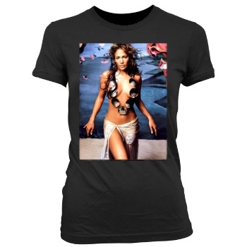 Jennifer Lopez Women's Junior Cut Crewneck T-Shirt