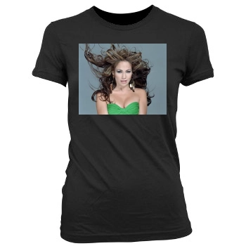 Jennifer Lopez Women's Junior Cut Crewneck T-Shirt