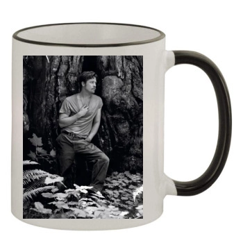 Brad Pitt 11oz Colored Rim & Handle Mug