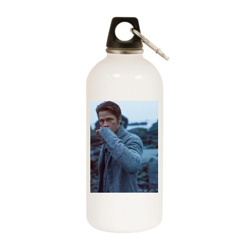 Brad Pitt White Water Bottle With Carabiner