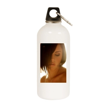 Brooke Burke White Water Bottle With Carabiner