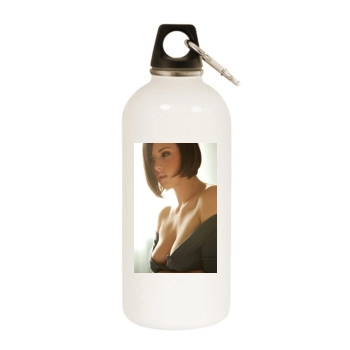 Brooke Burke White Water Bottle With Carabiner