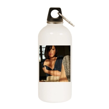 Brooke Burke White Water Bottle With Carabiner