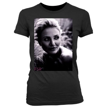 Cameron Diaz Women's Junior Cut Crewneck T-Shirt