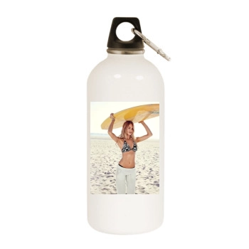 Candice Swanepoel White Water Bottle With Carabiner