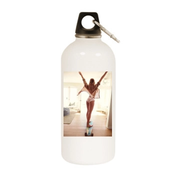 Candice Swanepoel White Water Bottle With Carabiner