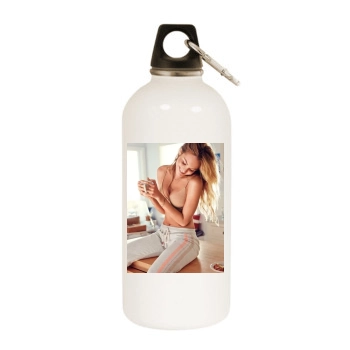 Candice Swanepoel White Water Bottle With Carabiner