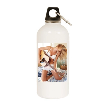 Candice Swanepoel White Water Bottle With Carabiner