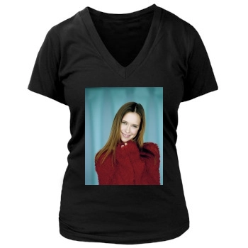 Jennifer Love Hewitt Women's Deep V-Neck TShirt