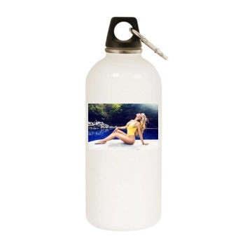 Carmen Electra White Water Bottle With Carabiner