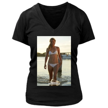 Caroline Wozniacki Women's Deep V-Neck TShirt